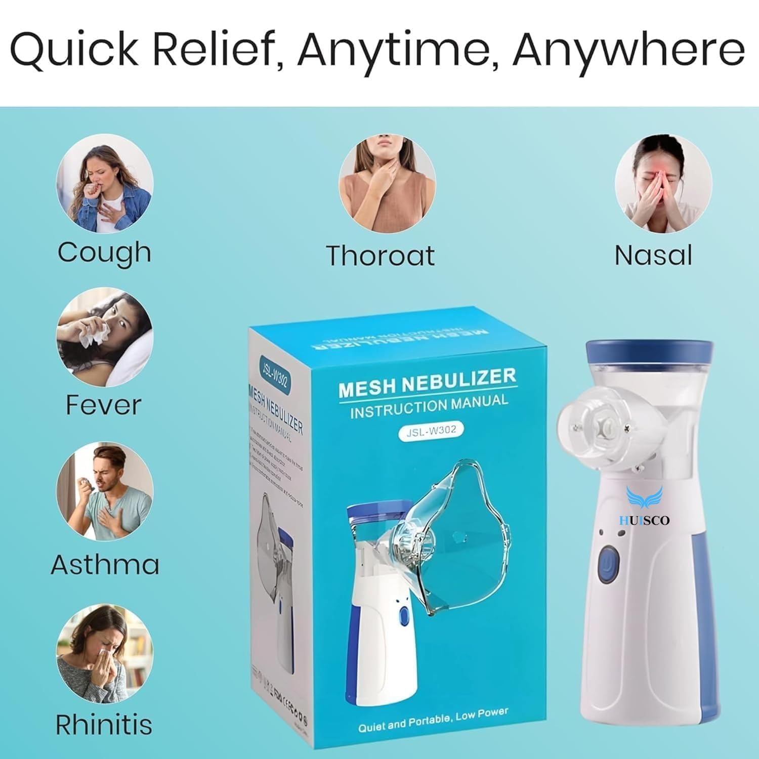 Portable Handheld Mesh Nebulizer: Silent One-Touch Rapid Relief for All Ages