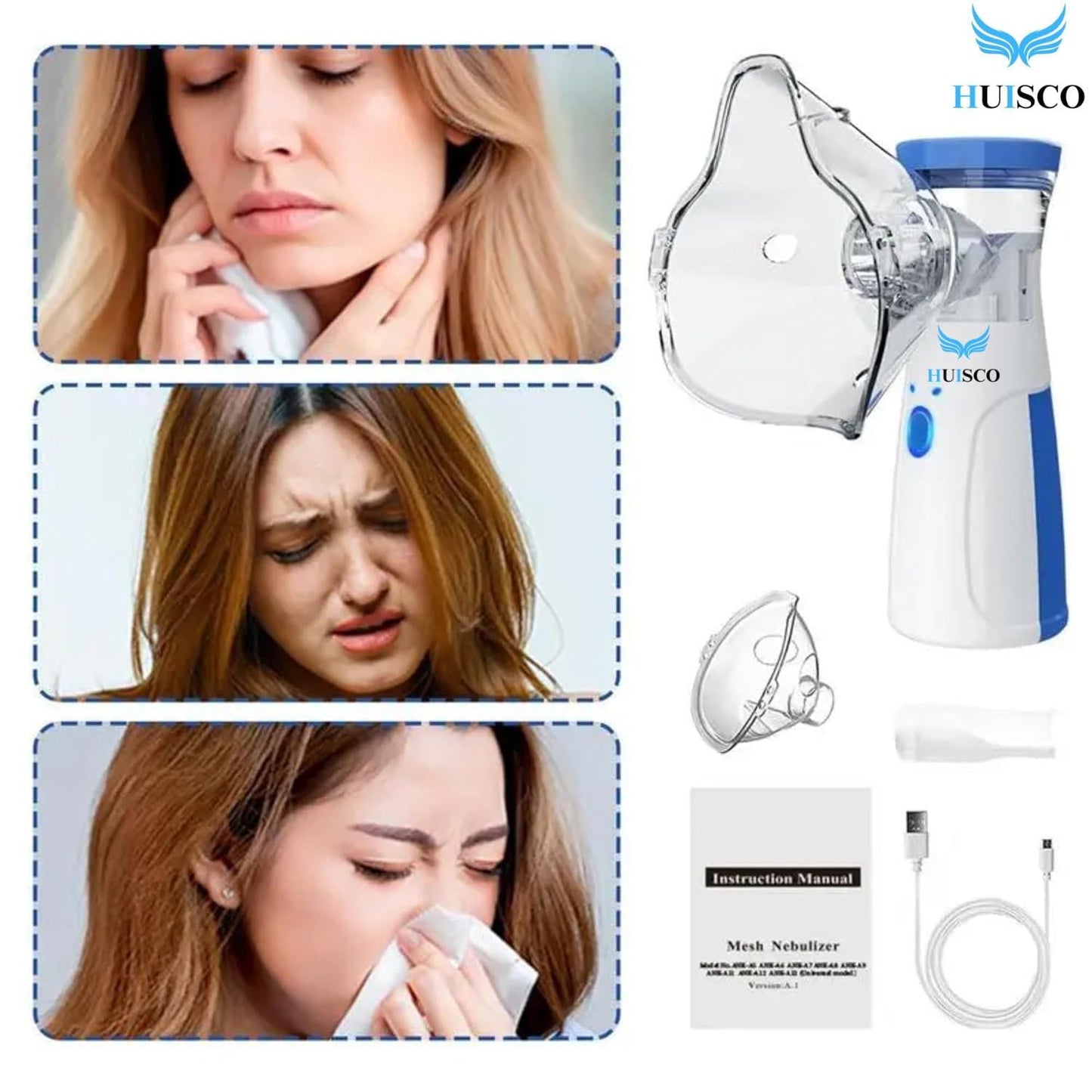 Portable Handheld Mesh Nebulizer: Silent One-Touch Rapid Relief for All Ages