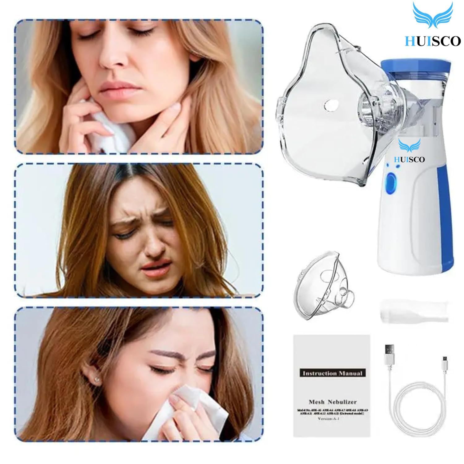 Portable Handheld Mesh Nebulizer: Silent One-Touch Rapid Relief for All Ages